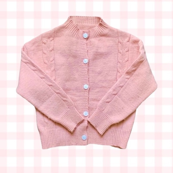 Zaful Pink Cable Knit Button Up Cardigan - Picture 5 of 5